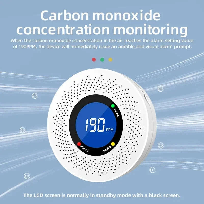 Carbon Monoxide Detector with Digital Display and Battery Power-10-PCS / China Mainland