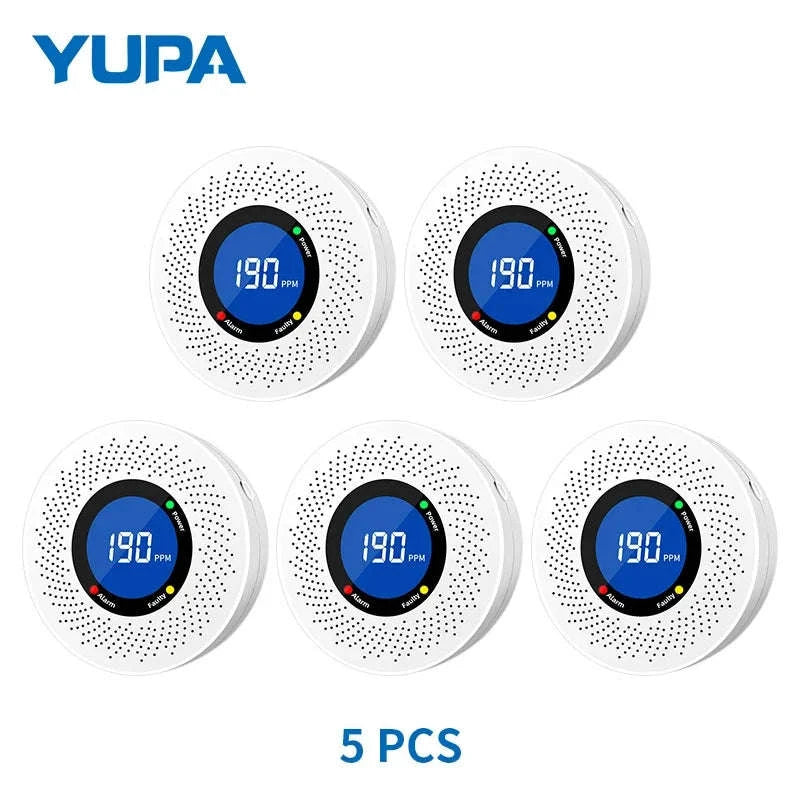 Carbon Monoxide Detector with Digital Display and Battery Power-10-PCS / China Mainland