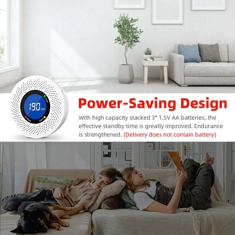 Carbon Monoxide Detector with Digital Display and Battery Power-10-PCS / China Mainland