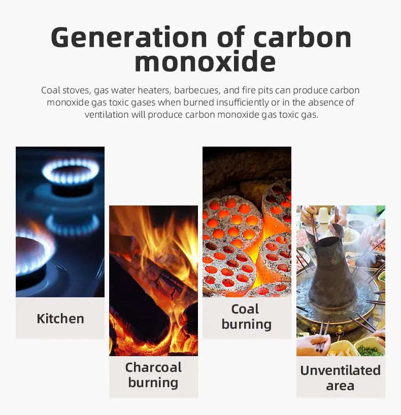 Carbon Monoxide Detector with Digital Display and Battery Power-10-PCS / China Mainland