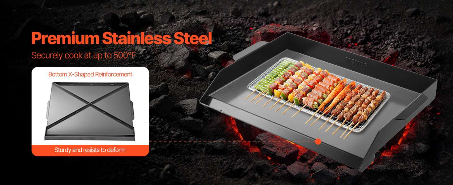 Carbon Steel BBQ Griddle Plate for Gas Grill & Stovetop Cooking-20 x 16inch / United States