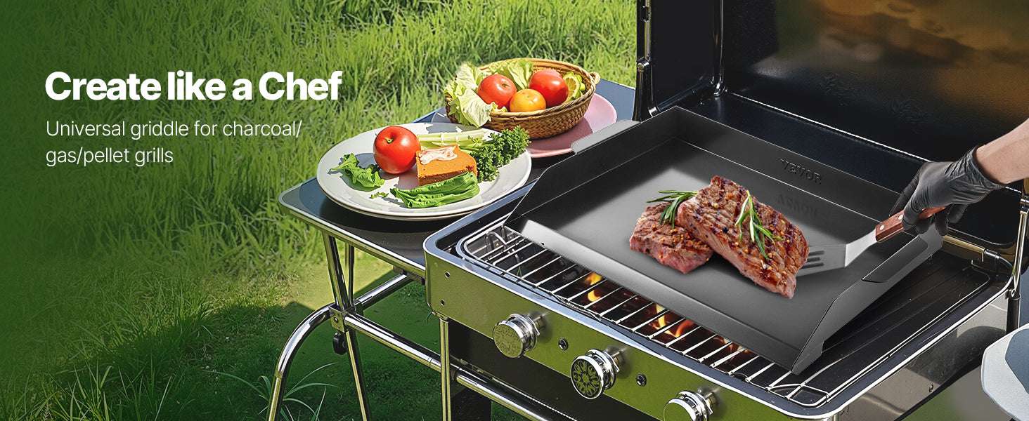Carbon Steel BBQ Griddle Plate for Gas Grill & Stovetop Cooking-20 x 16inch / United States