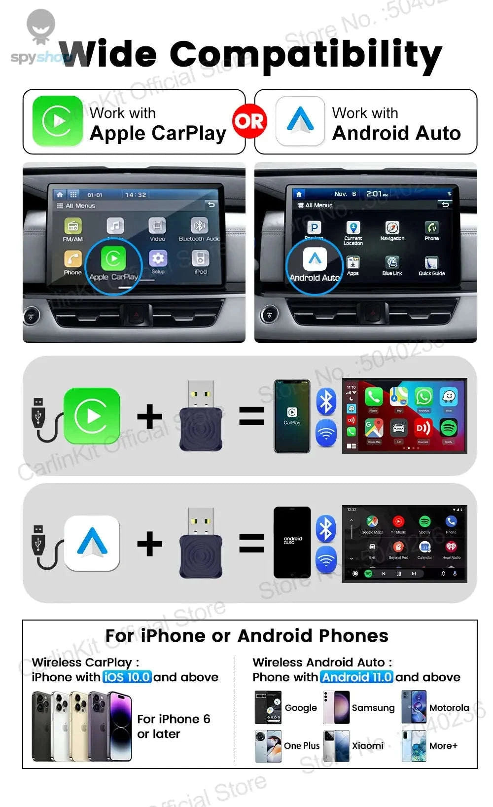 CarlinKit 5.0 Mini Ultra Wireless CarPlay Adapter-Mini Ultra / Brands Genuine