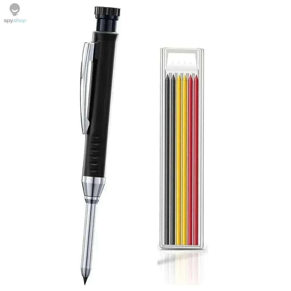 Carpenter Mechanical Pencil with Sharpener and Color Refills-set D-Black 4pcs