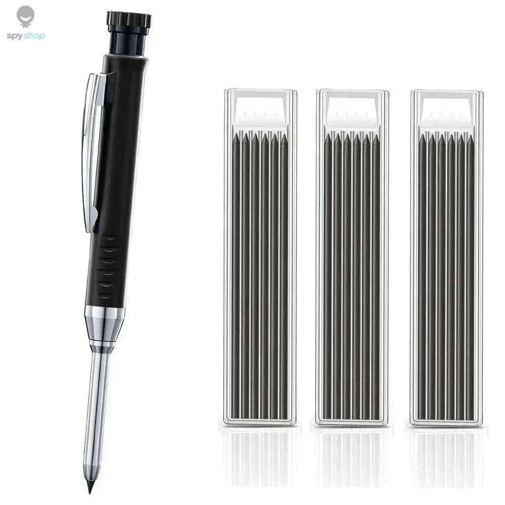 Carpenter Mechanical Pencil with Sharpener and Color Refills-set D-Black 4pcs