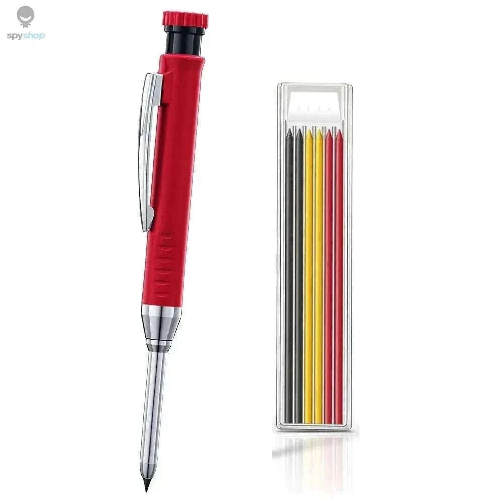 Carpenter Mechanical Pencil with Sharpener and Color Refills-set D-Black 4pcs