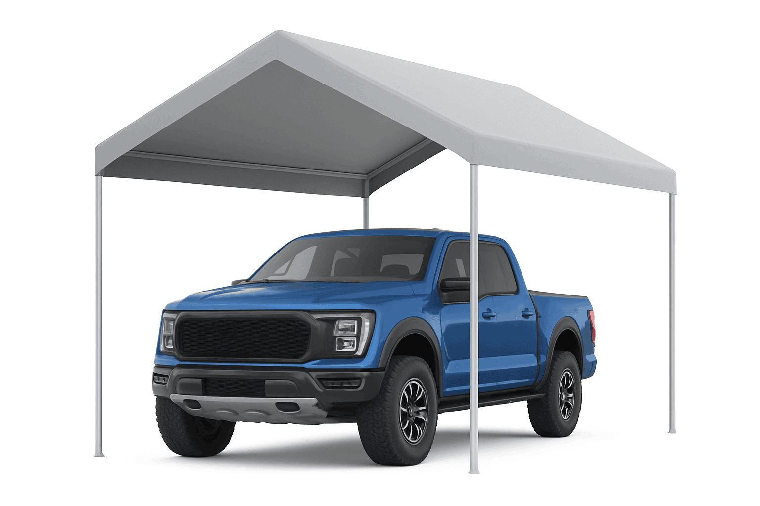 Carport Replacement Canopy Cover with Ball Bungees-Grey 10x20ft Side / United States