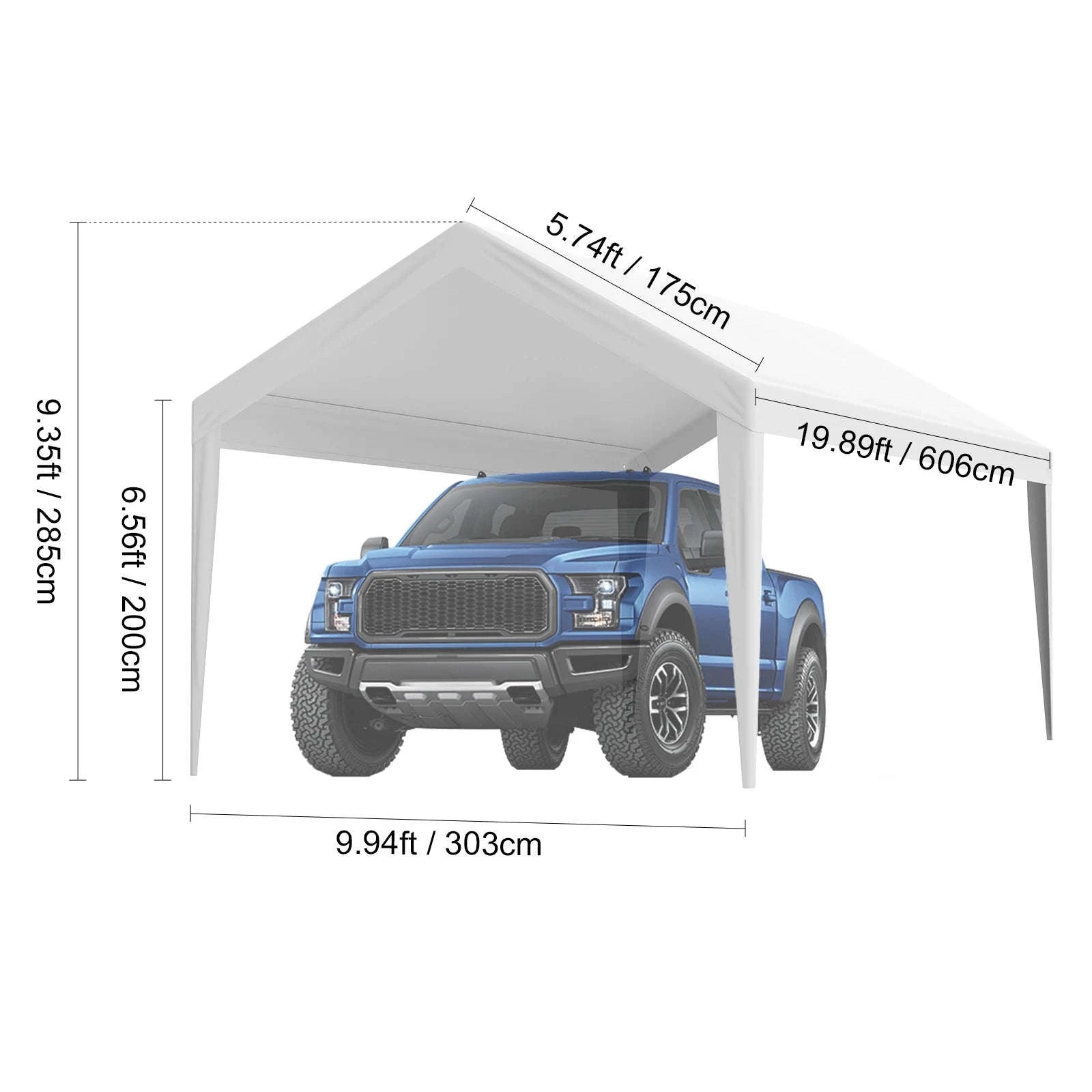 Carport Replacement Canopy Cover with Ball Bungees-Yellow 10x20ft / france