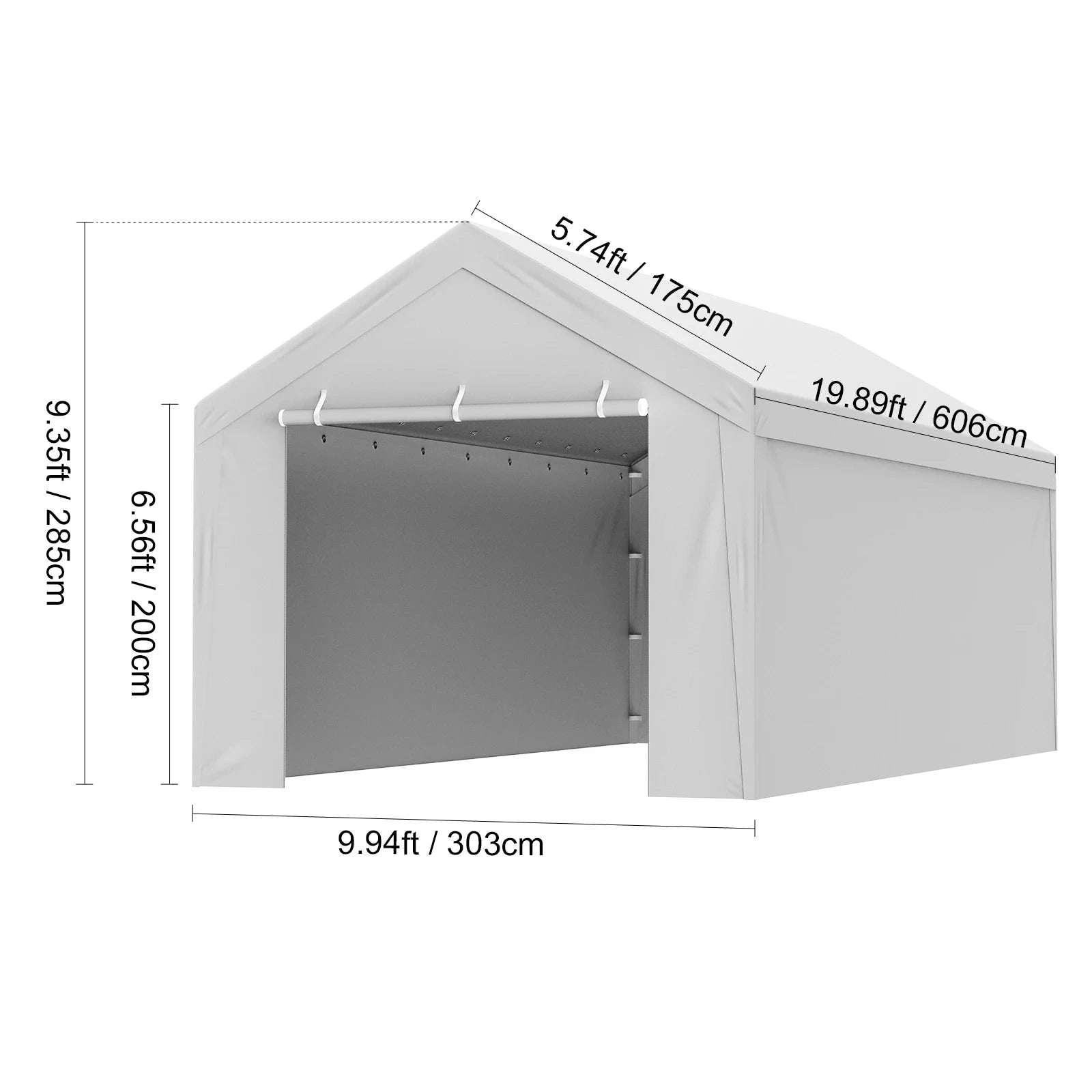 Carport Replacement Canopy Cover with Ball Bungees-Yellow 10x20ft / france
