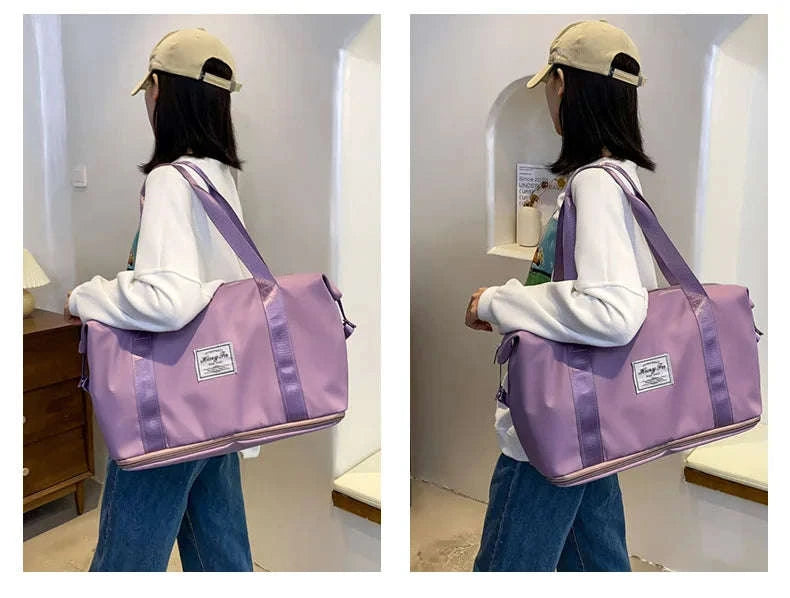 Carry On Travel Duffle Bag – Waterproof Gym Tote-Blue