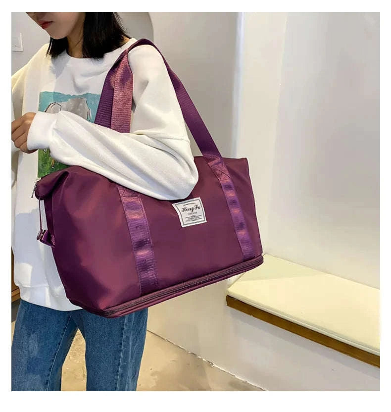 Carry On Travel Duffle Bag – Waterproof Gym Tote-Blue