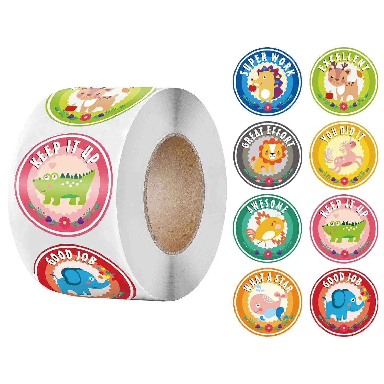 Cartoon Animal Reward Stickers for Kids and Gifts-QY852-500pcs