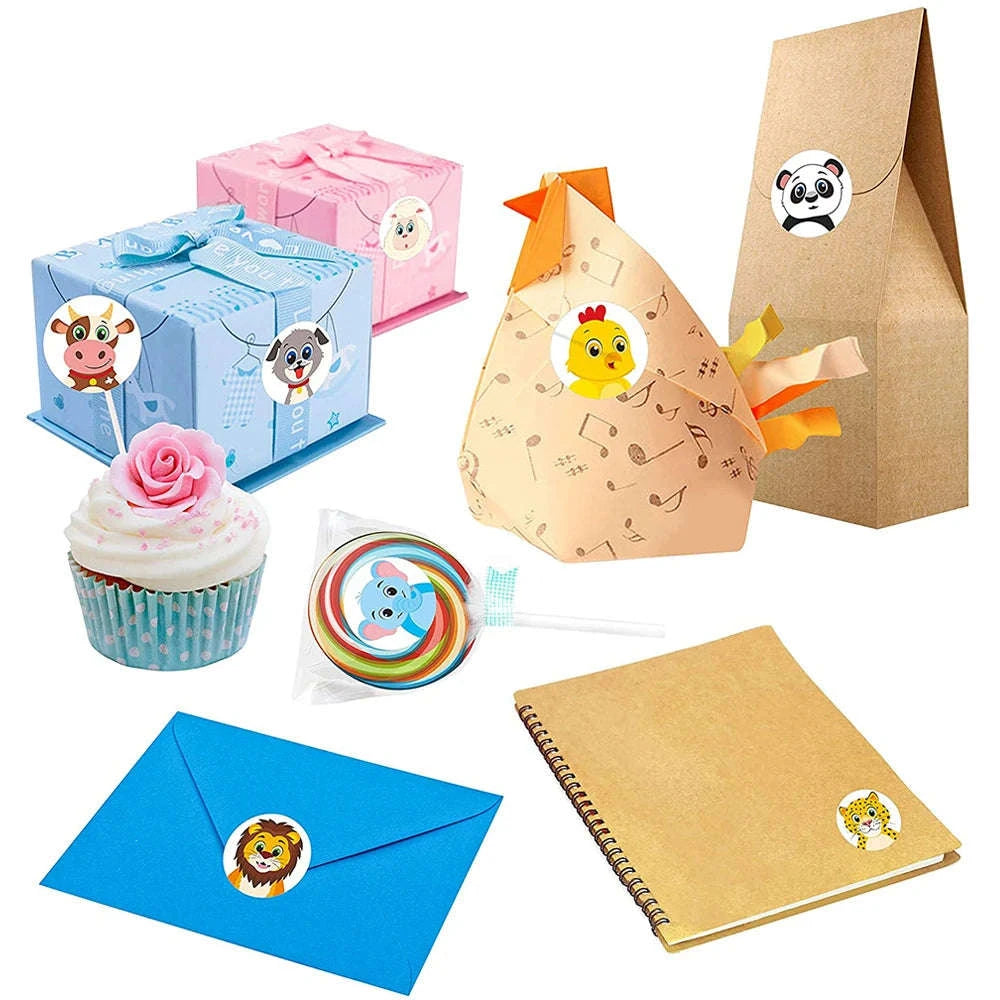 Cartoon Animal Reward Stickers for Kids and Gifts-QY852-500pcs