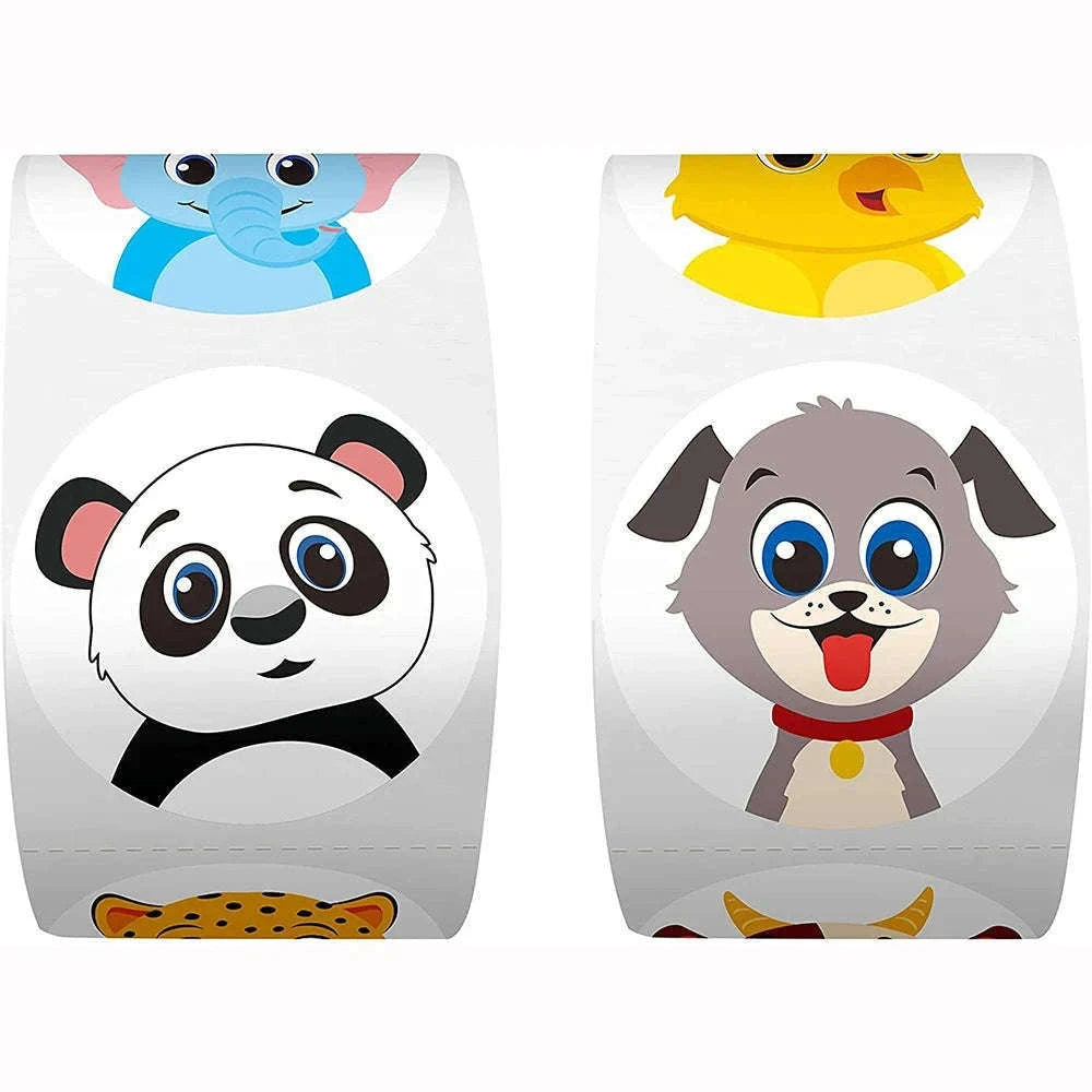 Cartoon Animal Reward Stickers for Kids, Gifts, and Crafts-QY852-500pcs