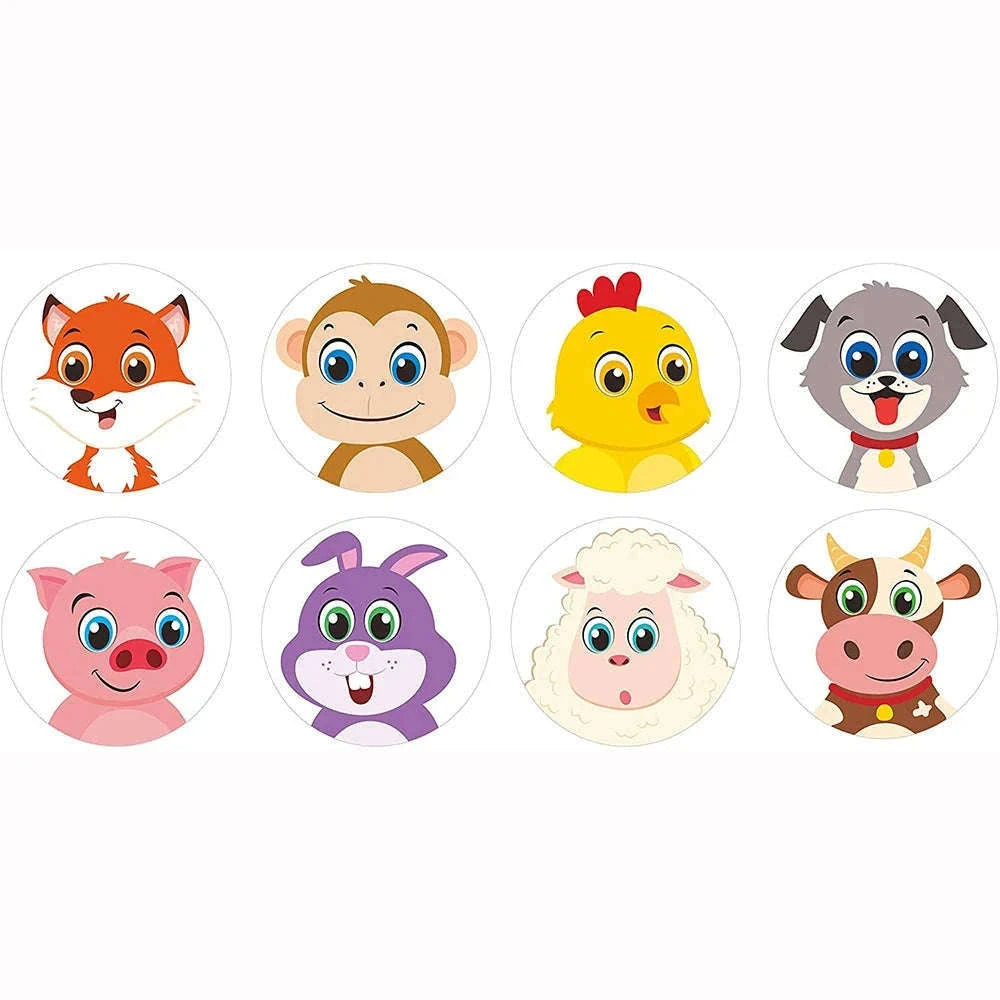 Cartoon Animal Reward Stickers for Kids, Gifts, and Crafts-QY852-500pcs