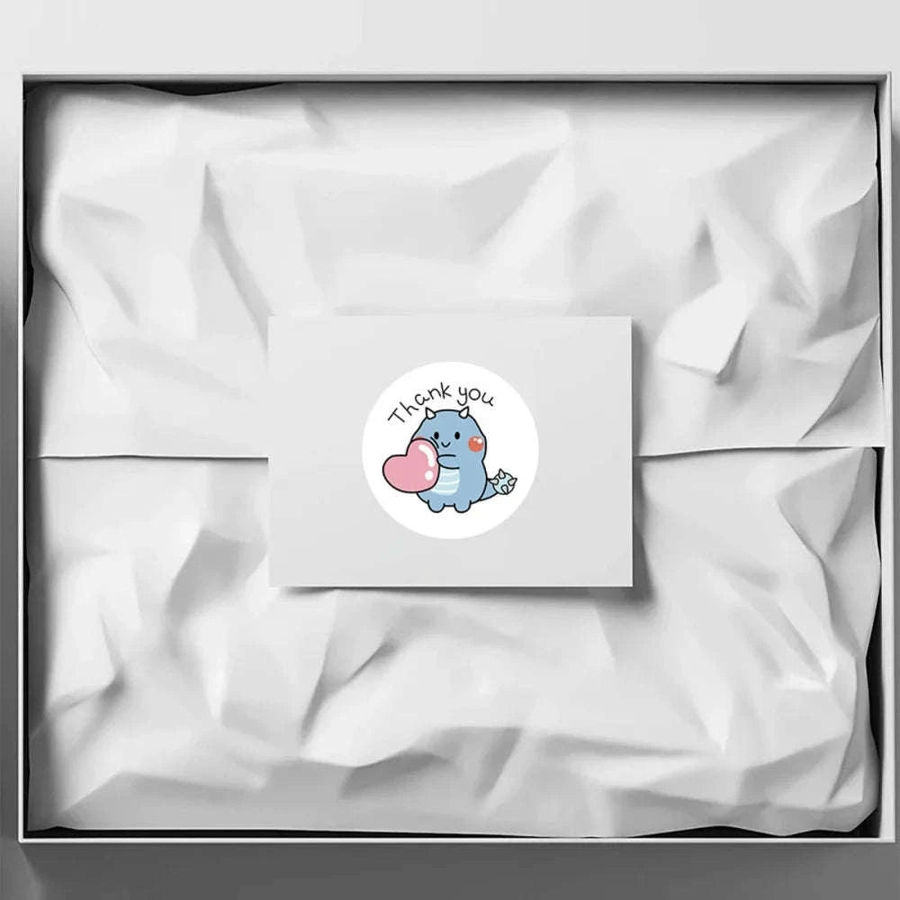 Cartoon Dinosaur Thank You Stickers – 1 Inch Adhesive Labels-100pcs