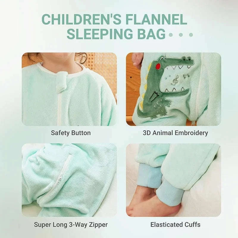 Cartoon Flannel Sleepsack Pajamas for Kids-A Cow / 6-7T