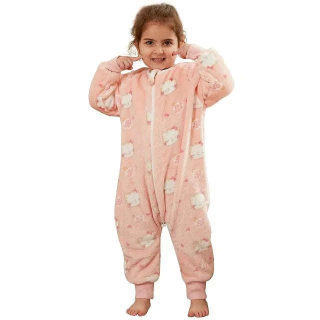 Cartoon Flannel Sleepsack Pajamas for Kids-A Cow / 6-7T