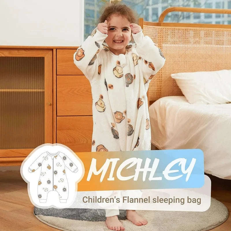 Cartoon Flannel Sleepsack Pajamas for Kids-A Cow / 6-7T