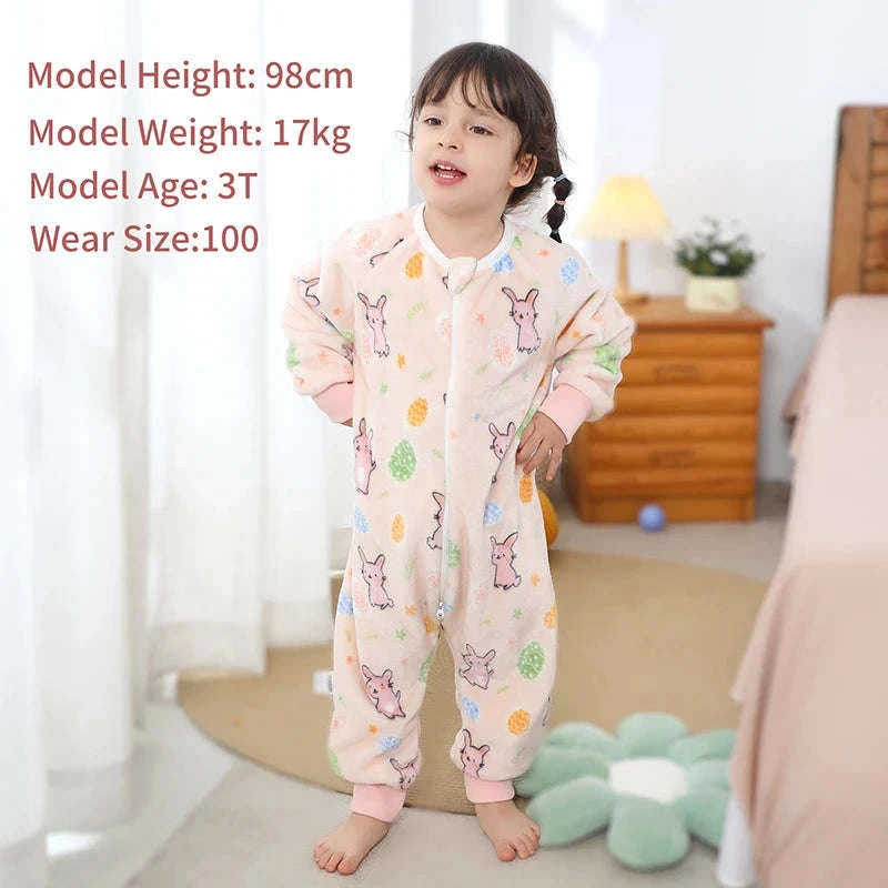 Cartoon Flannel Sleepsack Pajamas for Kids-A Cow / 6-7T