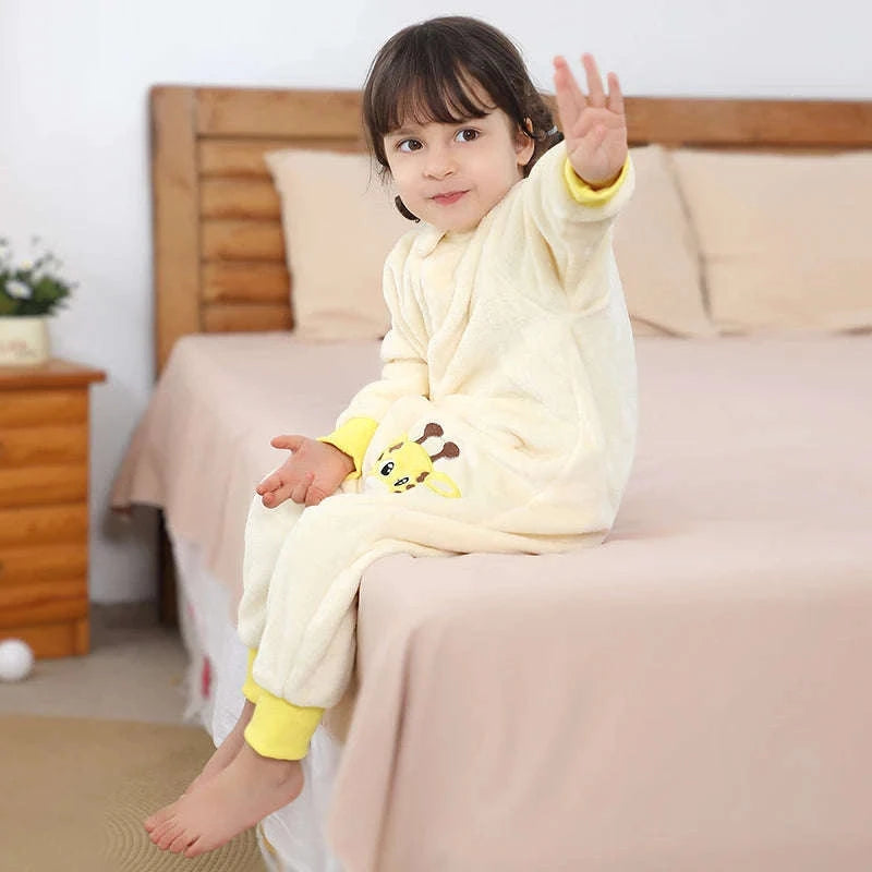 Cartoon Flannel Sleepsack Pajamas for Kids-A Cow / 6-7T