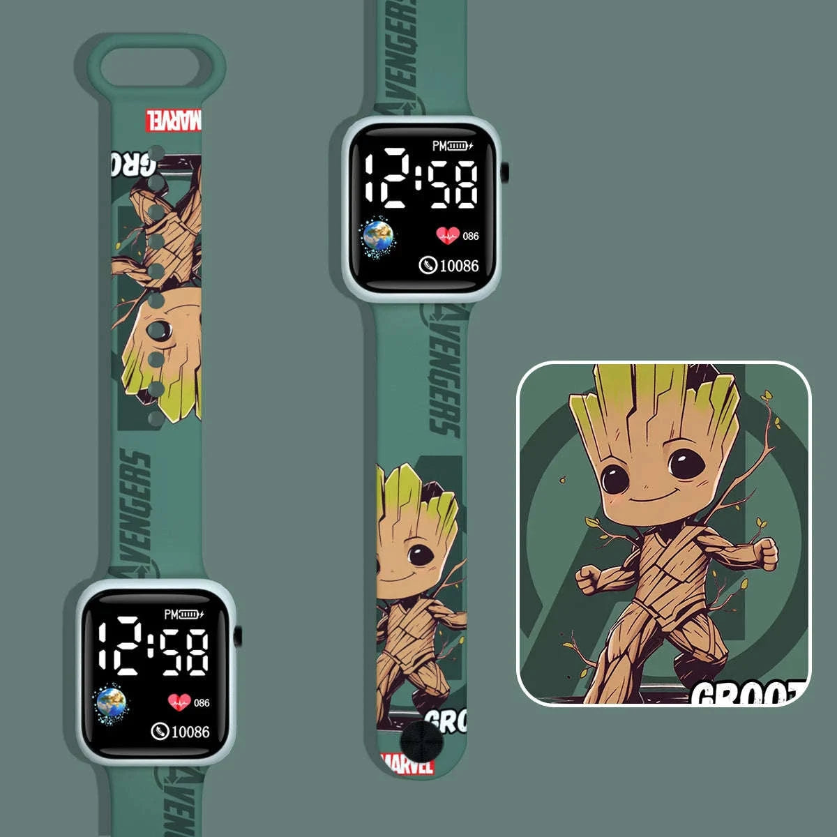 Cartoon Spiderman Kids Watch with LED Display-XDQ ljr