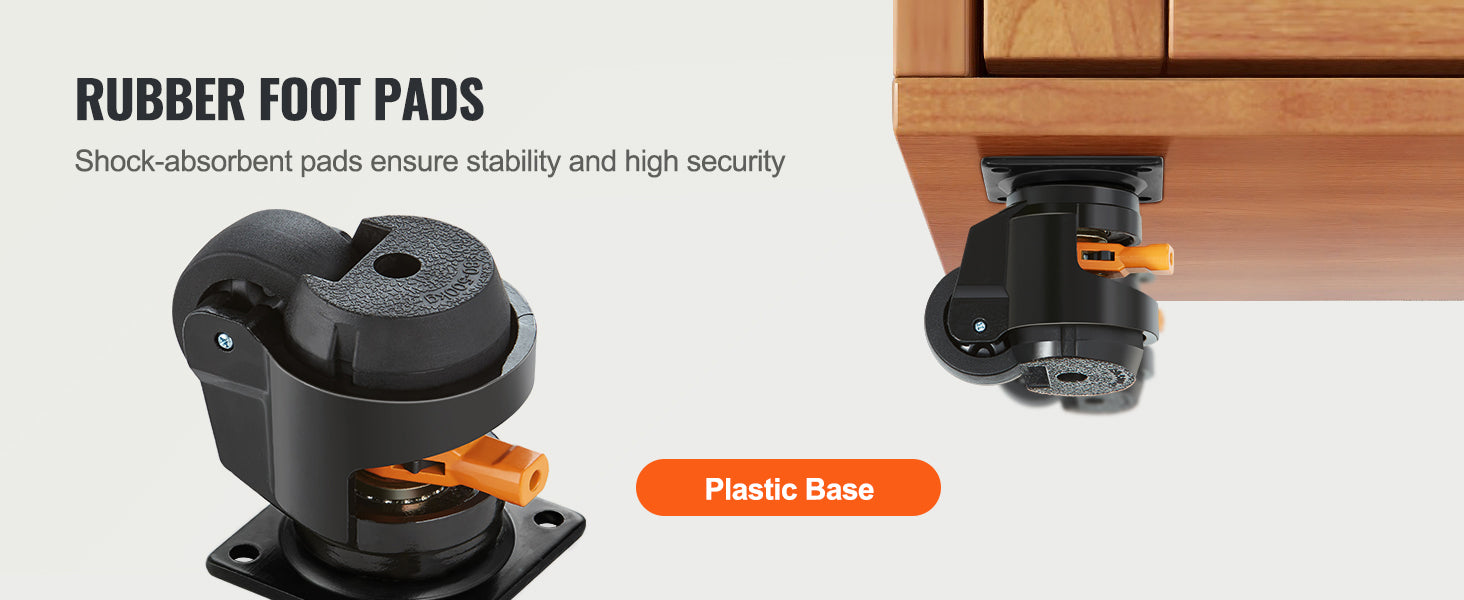 Adjustable Leveling Casters Set of 4 Heavy Duty Swivel Wheels