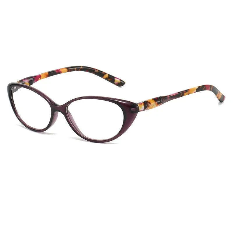Cat Eye Myopia Glasses with Photochromic and Blue Light Protection-PHOTO Colorful / Myopia-375