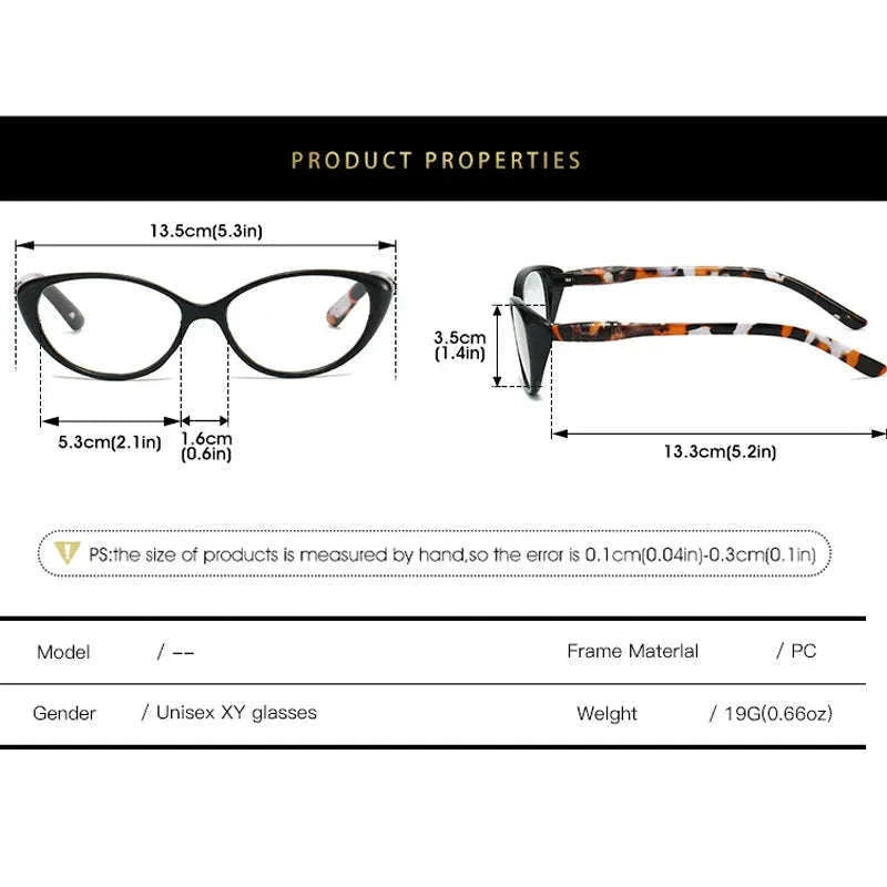 Cat Eye Myopia Glasses with Photochromic and Blue Light Protection-PHOTO Colorful / Myopia-375
