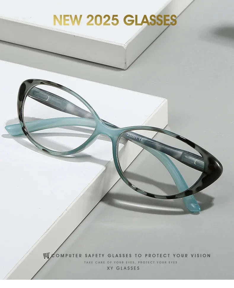 Cat Eye Myopia Glasses with Photochromic & Blue Light Protection-PHOTO Colorful / Myopia-375