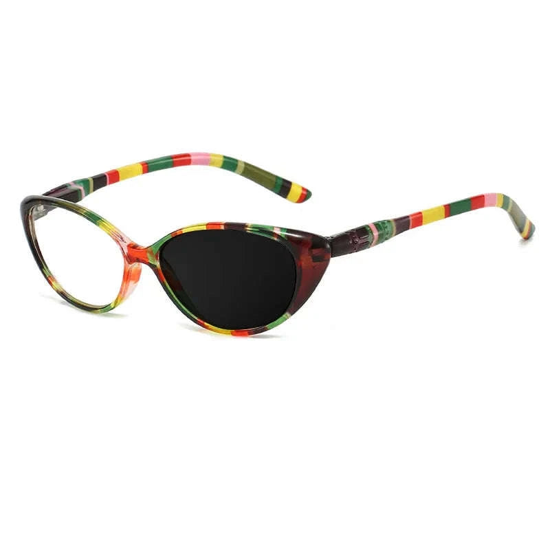 Cat Eye Myopia Glasses with Photochromic & Blue Light Protection-PHOTO Colorful / Myopia-375