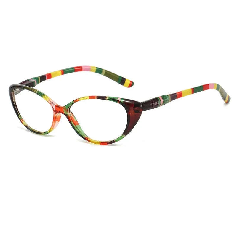 Cat Eye Myopia Glasses with Photochromic & Blue Light Protection-PHOTO Colorful / Myopia-375