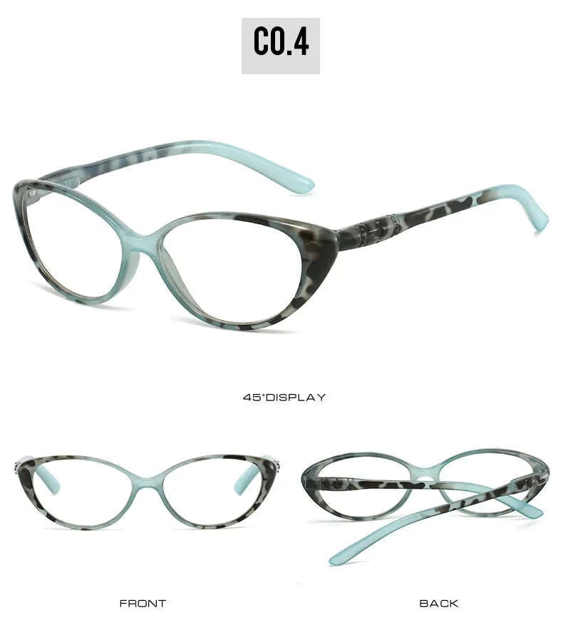 Cat Eye Myopia Glasses with Photochromic & Blue Light Protection-PHOTO Colorful / Myopia-375