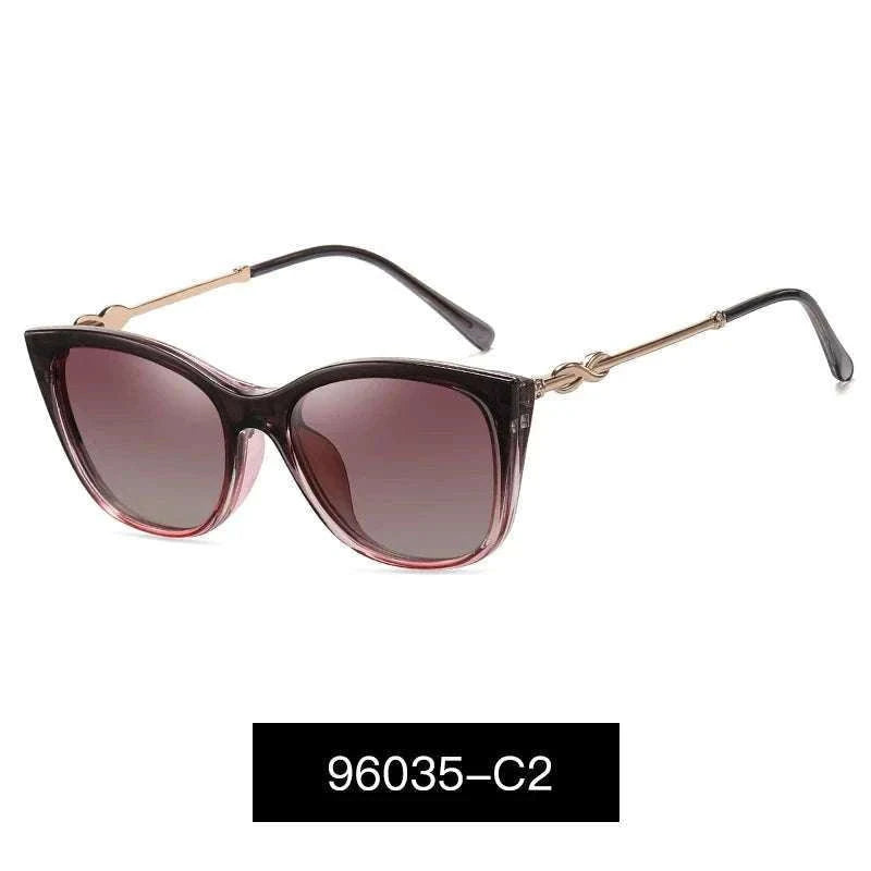 Cat-Eye Prescription Glasses with Magnetic Clip-On Sunglasses-C6 / Progressive / 1.56|Anti Blue Ray