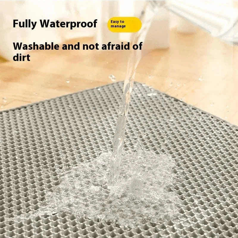Cat Litter Mat with Two-Layer Sand Trapping Design-gray / 60x90cm