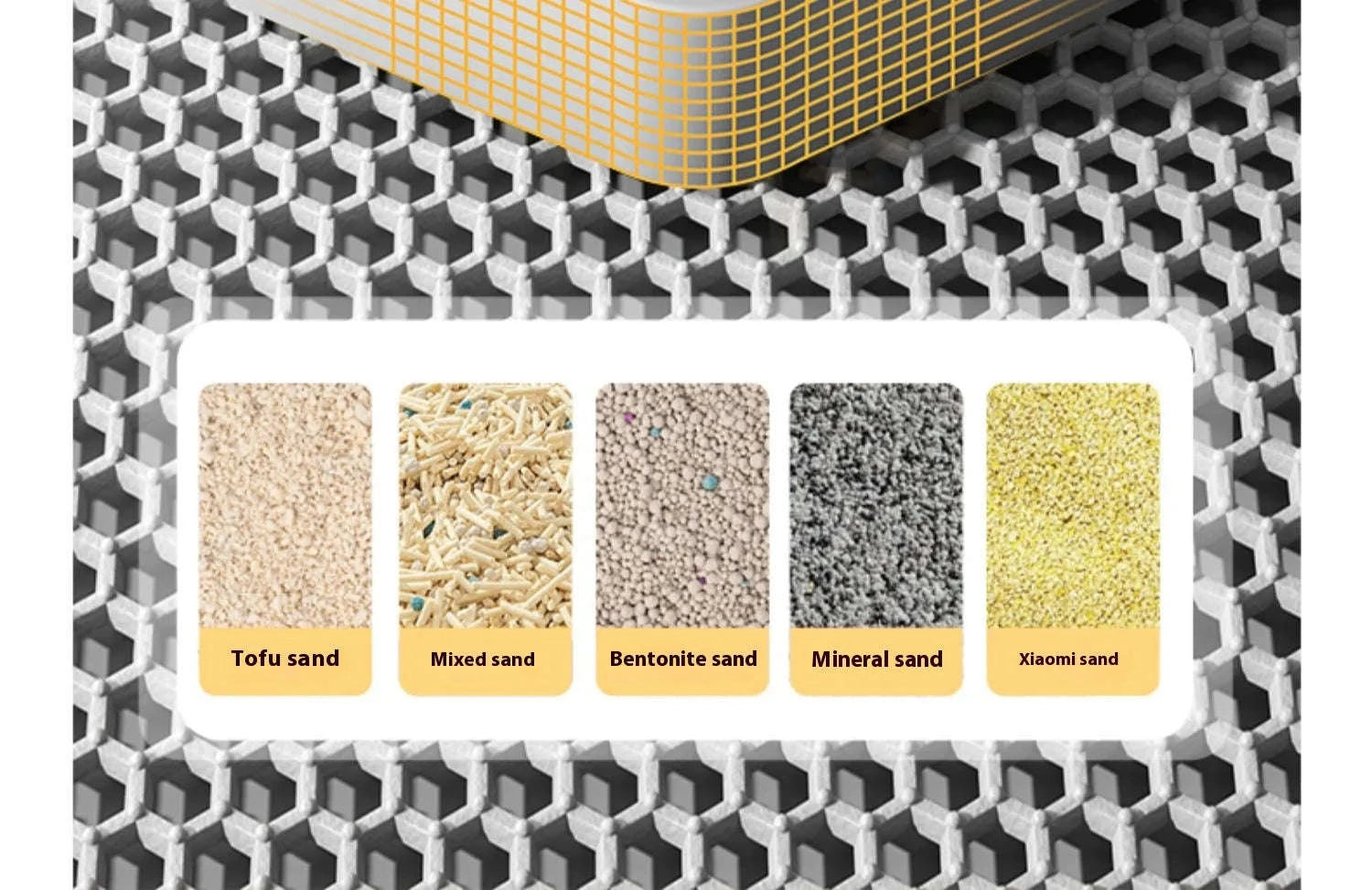 Cat Litter Mat with Two-Layer Sand Trapping Design-gray / 60x90cm