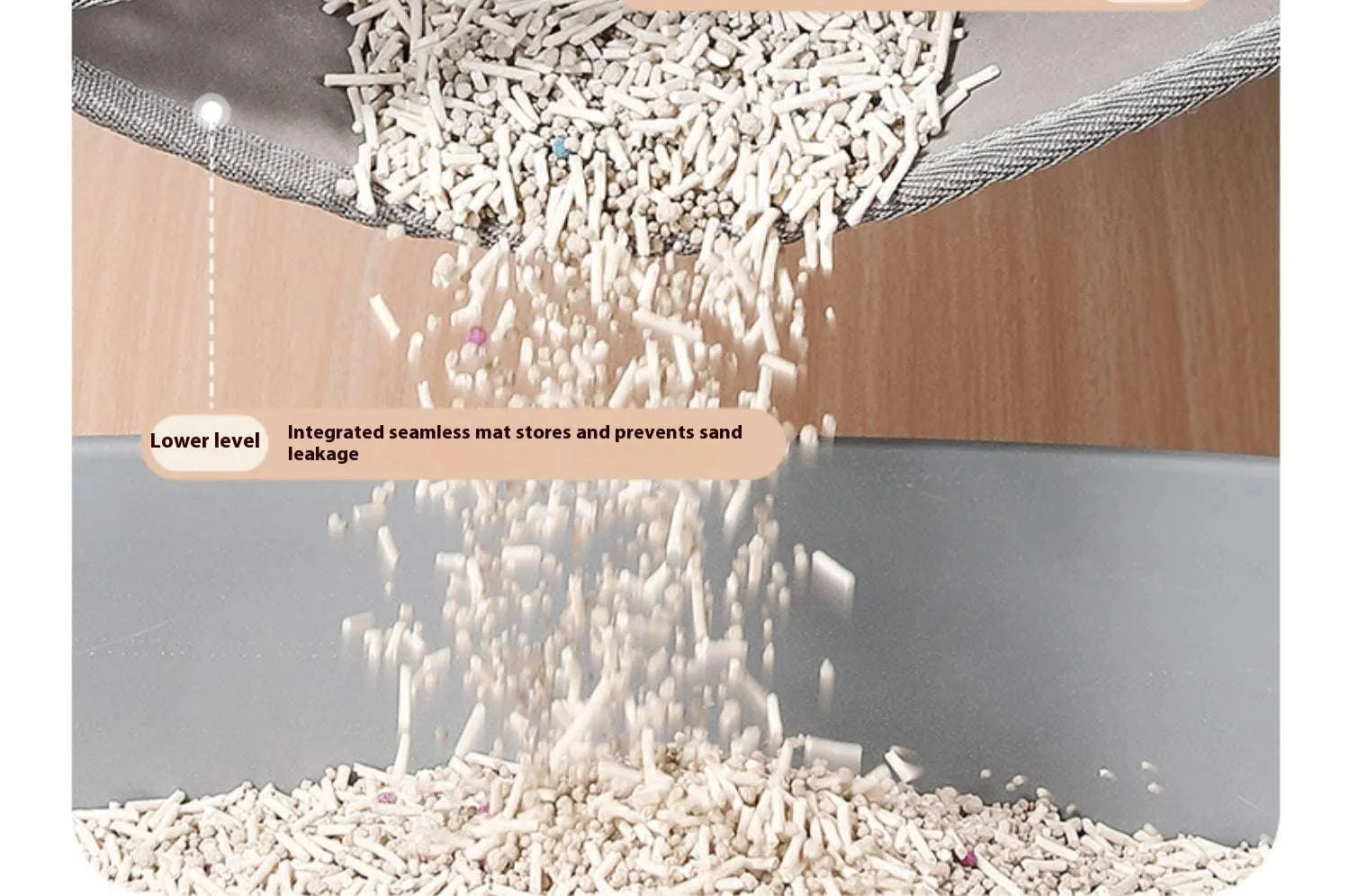 Cat Litter Mat with Two-Layer Sand Trapping Design-gray / 60x90cm