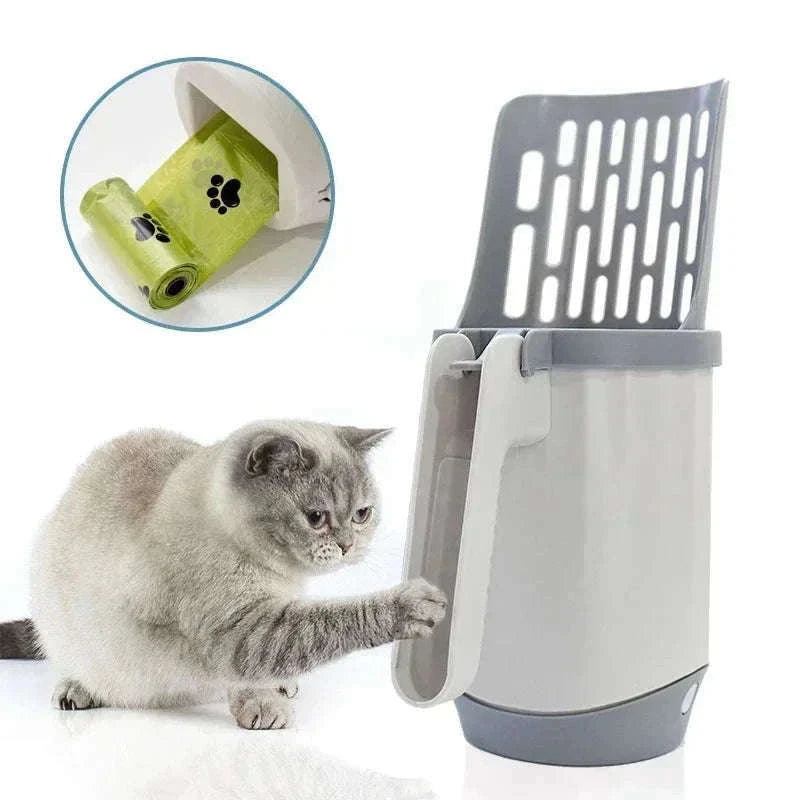 Cat Litter Scoop with Refill Bag Holder for Cleaner Cleaning-Set A / 26x9cm
