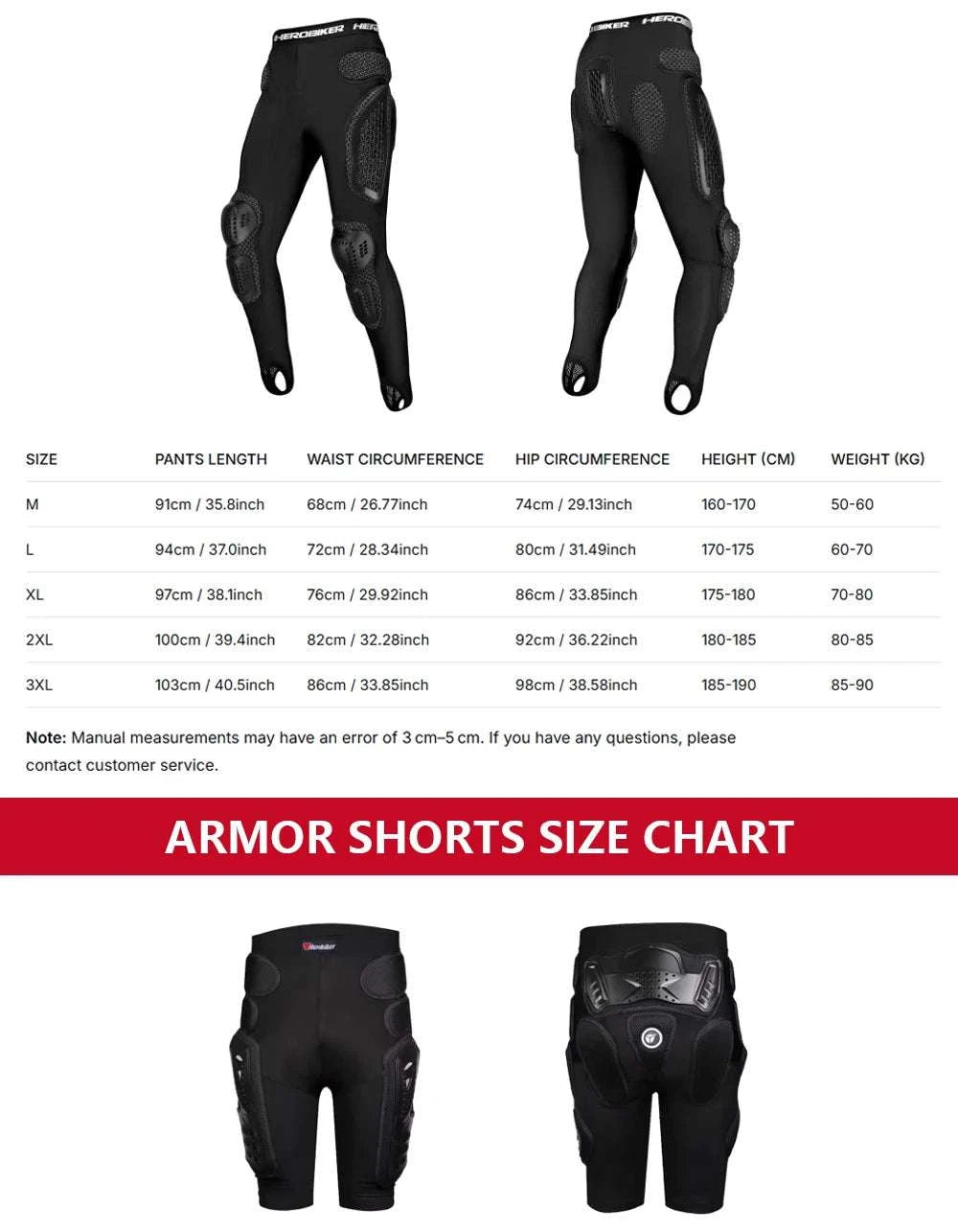 CE Certified Motocross Armor Jacket Set with Chest & Back Protection-MP1009 BK Pants / XL