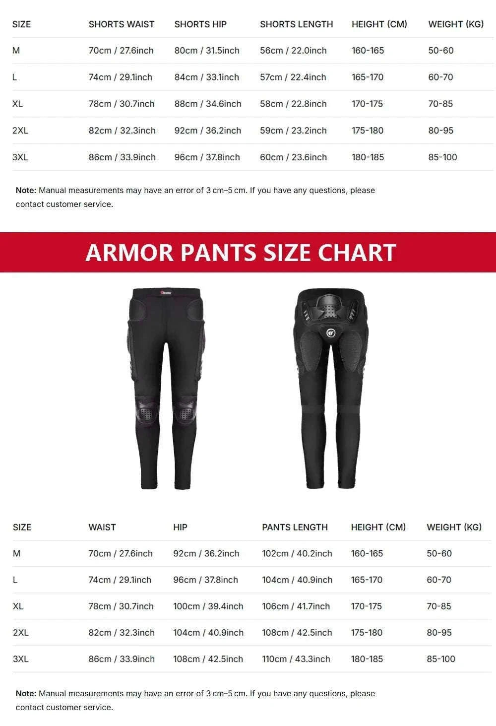 CE Certified Motocross Armor Jacket Set with Chest & Back Protection-MP1009 BK Pants / XL