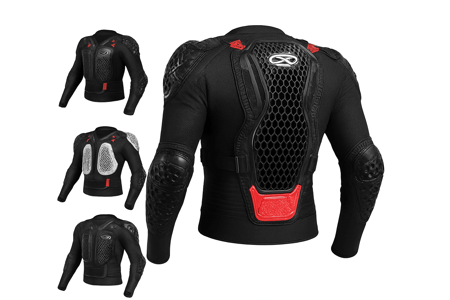 CE Certified Motocross Armor Jacket Set with Chest & Back Protection-MP1009 BK Pants / XL