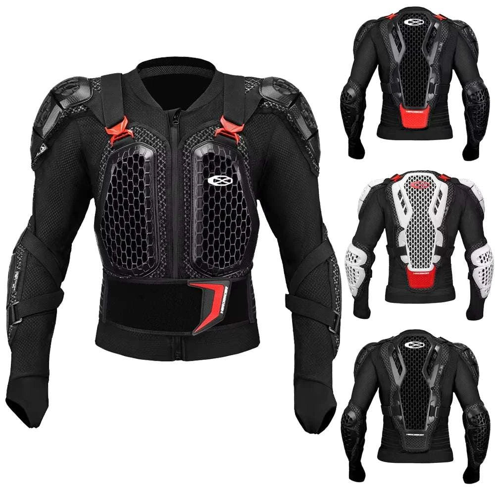 CE Certified Motocross Armor Jacket Set with Chest & Back Protection-MP1009 BK Pants / XL