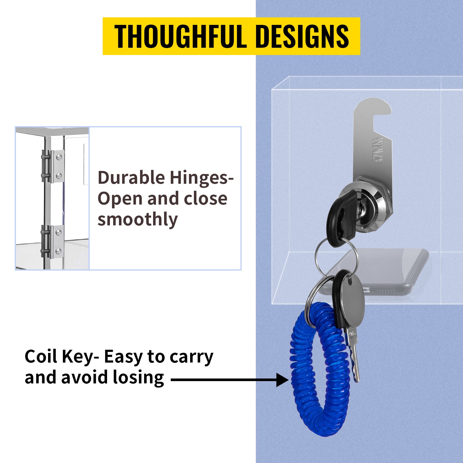 Lockable Cell Phone Storage Locker with 10/20 Slots Acrylic Cabinet