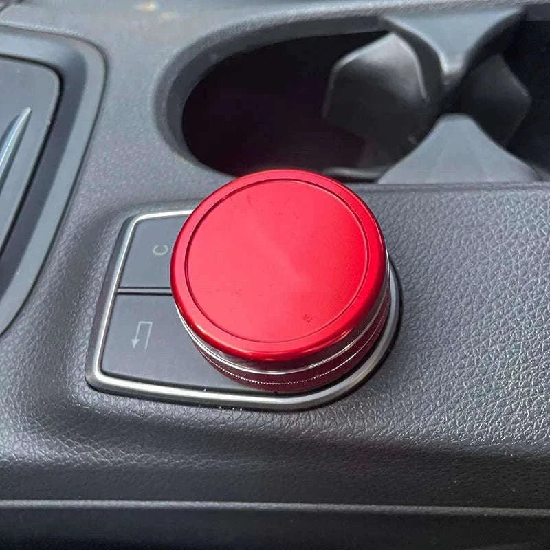 Center Console Multimedia Knob Cover for Mercedes-Benz-Germany / Red