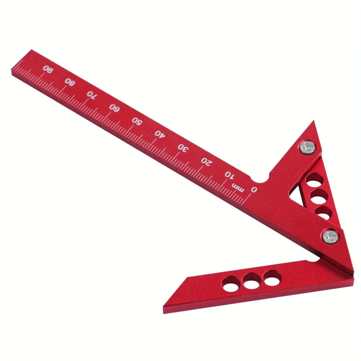 Center Finder Woodworking Square – Aluminum Angle Line Gauge-Metric Red