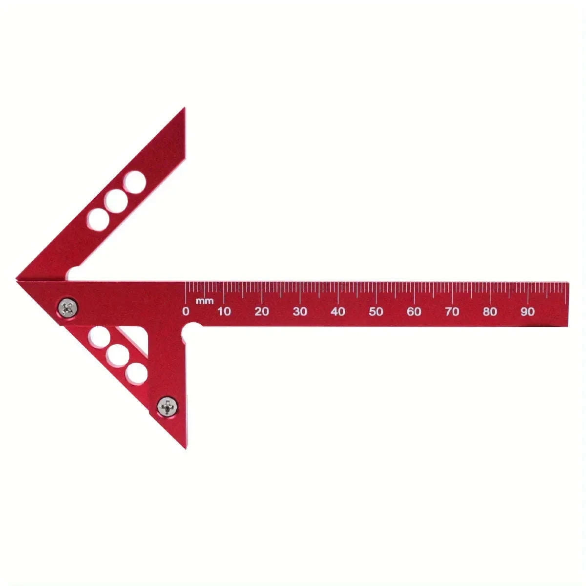 Center Finder Woodworking Square – Aluminum Angle Line Gauge-Metric Red