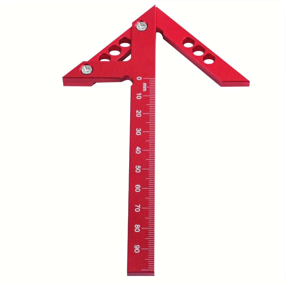 Center Finder Woodworking Square – Aluminum Angle Line Gauge-Metric Red