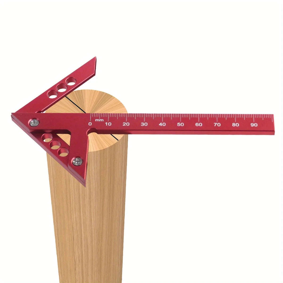 Center Finder Woodworking Square – Aluminum Angle Line Gauge-Metric Red