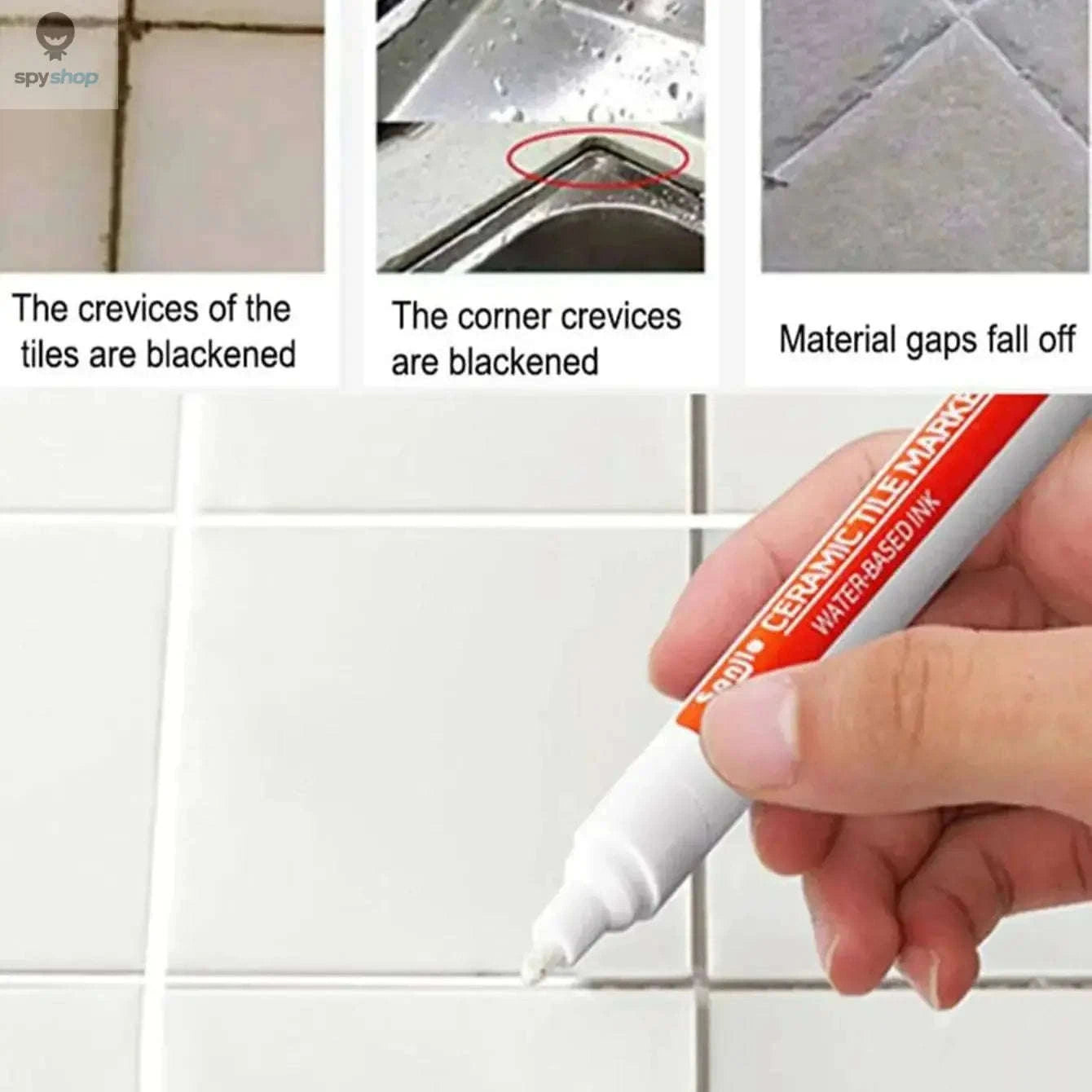 Ceramic Tile Repair Pen for Clean, Fresh Grout-White