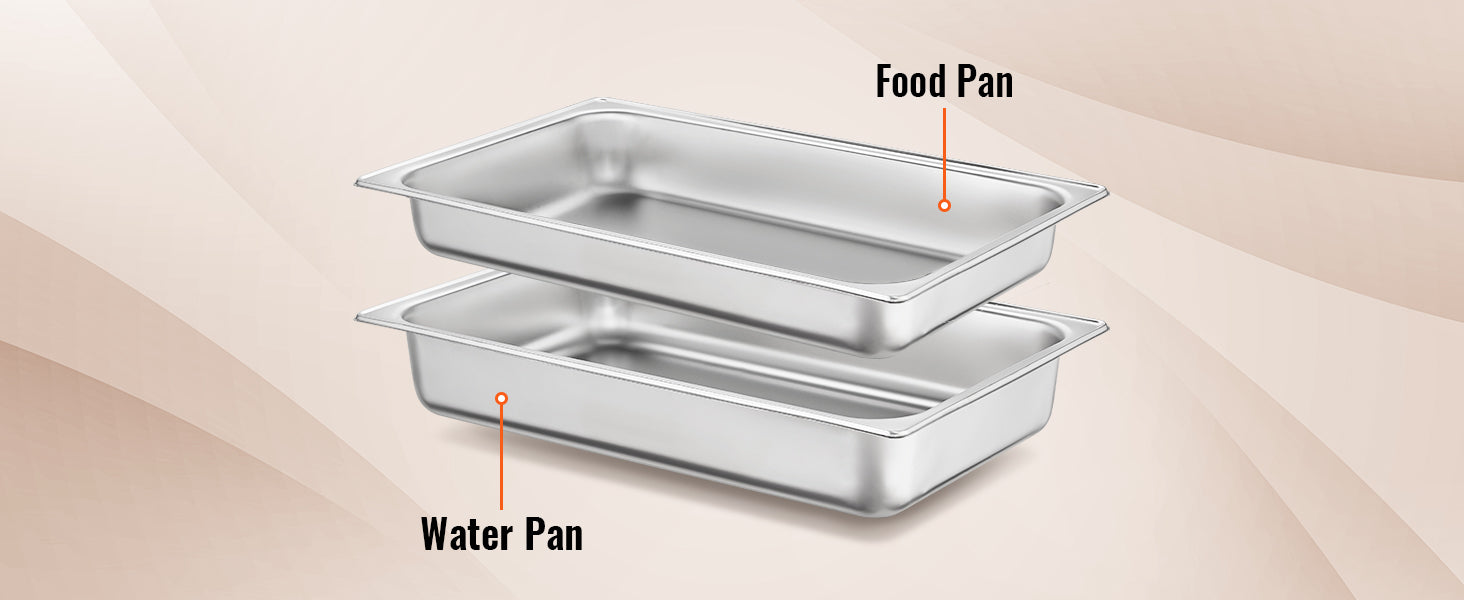 8QT Chafing Dish Buffet Set with Full Pans & Fuel Holders